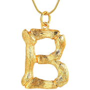 Gouden bamboe alfabet / letter ketting - B