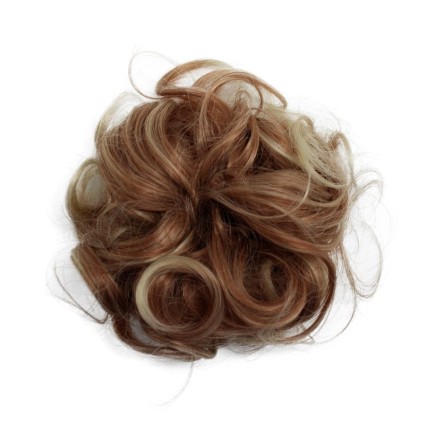 Messy Bun Hårelastic Met Crumpled Artificial Hair - Blonde / Copper Mix