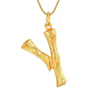 Gouden bamboe alfabet / letter ketting - Y