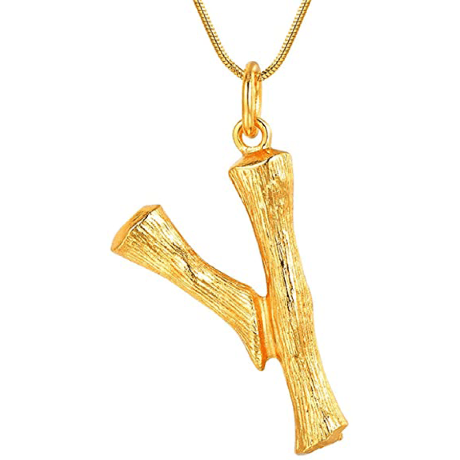 systeem niet vijandigheid FashionGirl | Gouden bamboe alfabet / letter ketting - Y