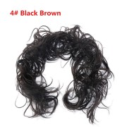 Messy Curly Haar Bun #4 - Zwartachtig bruin