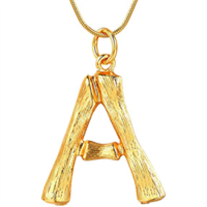 Gouden bamboe alfabet / letter ketting - A