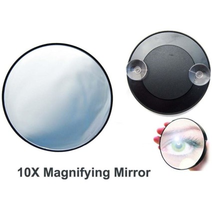 Uniq Makeup Spiegel 10X Vergrotend met Zuignap - Zwart