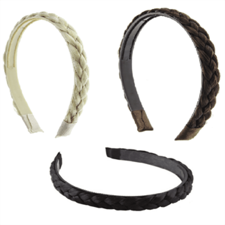 dichtheid Continent Meevoelen Nephaar Haarband, gevlochten. Verkrijgbaar in verschillende kleuren.