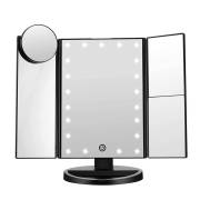 UNIQ Hollywood Make-up Spiegel Drievoudige spiegel met LED-lichten, Zwart