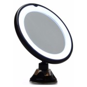 UNIQ Ronde Spiegel met LED verlichting en zuignap x10 vergroting - Zwart