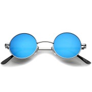 Retro Zonnebril - Rond Blauw Glas