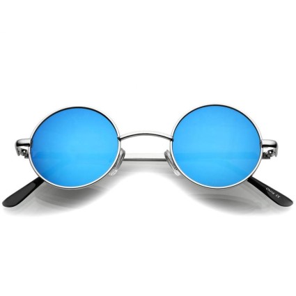 Retro Zonnebril - Rond Blauw Glas