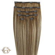 Clip on hair extensions #12/613 Dark Blonde mix - 7 stuks - 60 cm | Gold24