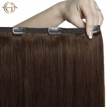 Clip on hair extensions #33 Copper brown - 7 stuks - 60 cm | Gold24