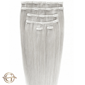 Clip on hair extensions #88A Grey - 7 stuks - 50 cm | Gold24