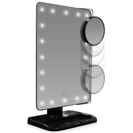 UNIQ Hollywood Make-up Spiegel met LED Licht x10 Vergroting - Zwart