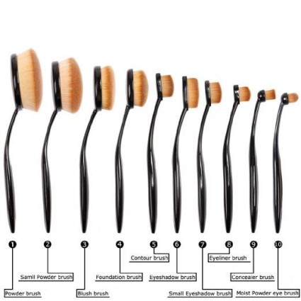 Technique PRO Ovaal Make-up Brushes - 10 Delig