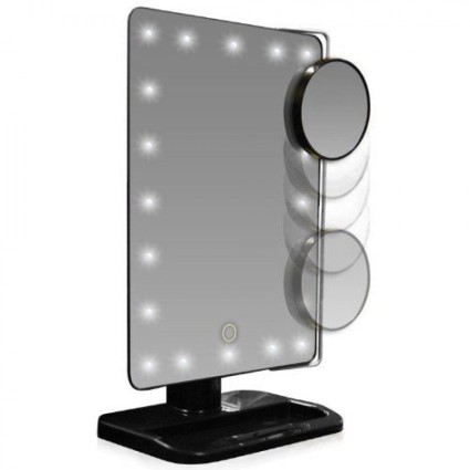 UNIQ Hollywood spiegel 21 LED + 10X vergrootglas Bulb - zwart