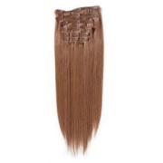 Clip-on hair extensions - 50 cm - #30 Rood Bruin