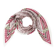 SOHO Diamond sjaal 70 x 70 cm - wit/rood
