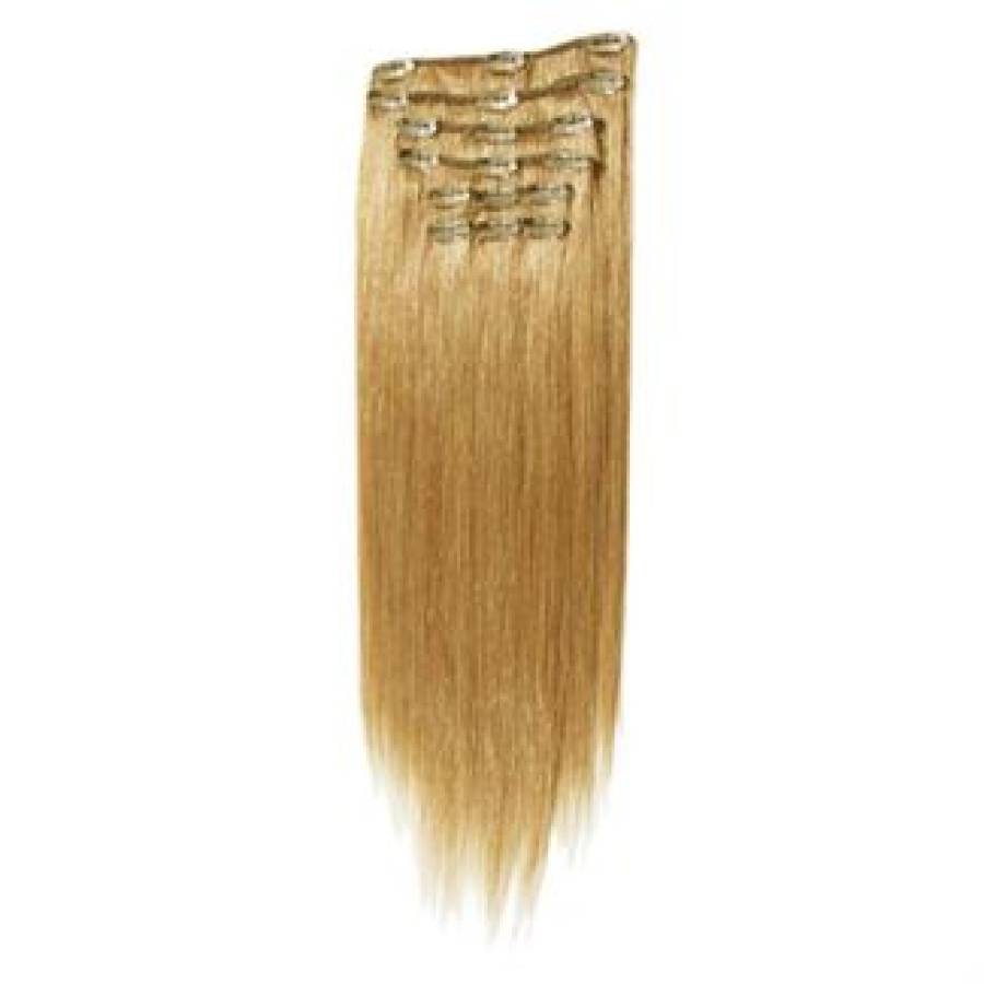 gehandicapt plak Asser Clip-on hair extensions - 65 cm - #27 Midden Blond