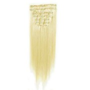 Clip-on hair extensions - 65 cm - #60 Platinum Blond