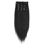 Clip-on hair extensions - 65 cm - #1 Zwart