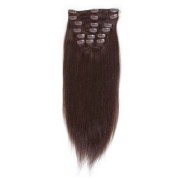 Clip-on hair extensions - 50 cm - #2 Donkerbruin