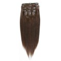 Clip-on hair extensions - 65 cm - #4 Chokoladebruin