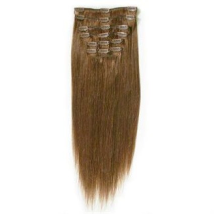 Clip-on hair extensions - 65 cm - #6 Bruin