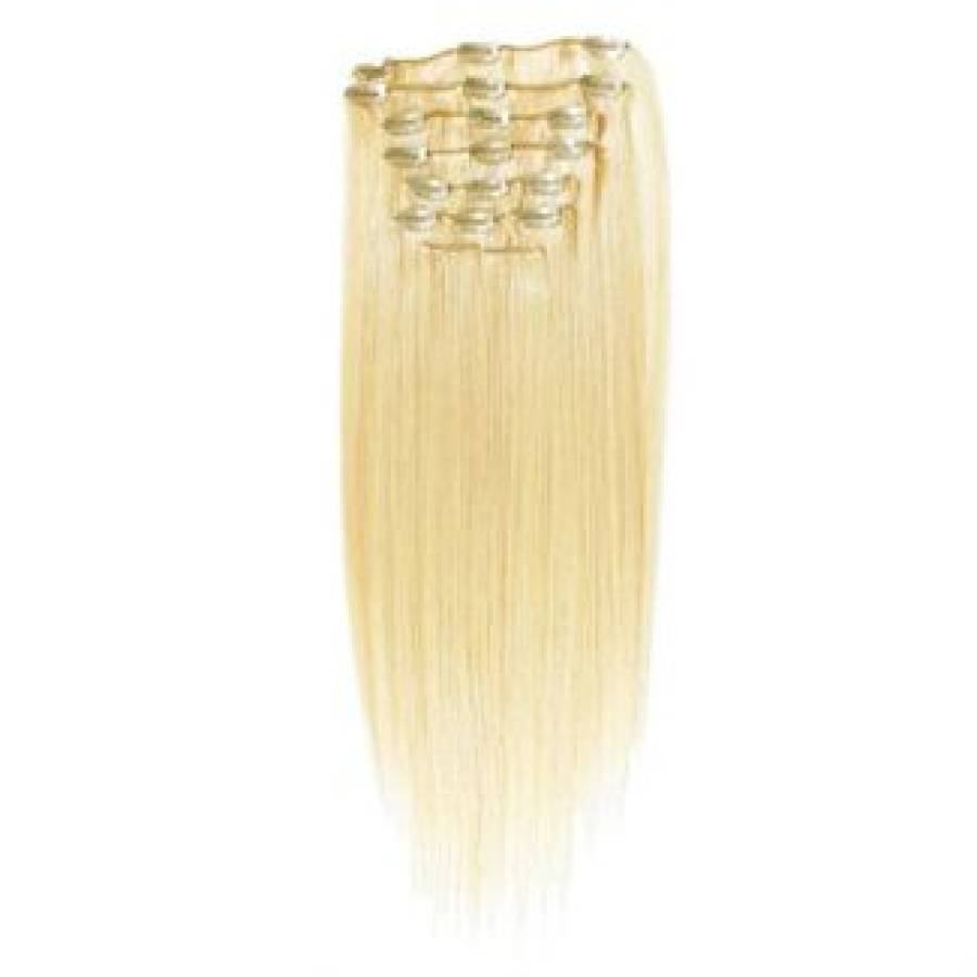Abnormaal Jurassic Park gemeenschap Clip-on hair extensions - 65 cm - #613 Blond