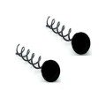 Spin Pins - Zwart met zwarte parels - 2 stk