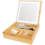 Uniq 2-in-1 LED Mirror Jewelry Box / Organizer-Nice Box van Bamboo voor make-up en sieraden
