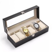 Uniq Watch Case / lederen horlogebox voor 6 horloges - unisex